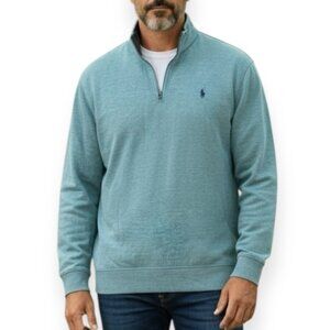 Polo Ralph Lauren Men's XL 1/4 Zip Pullover Light Blue Heather Sweatshirt